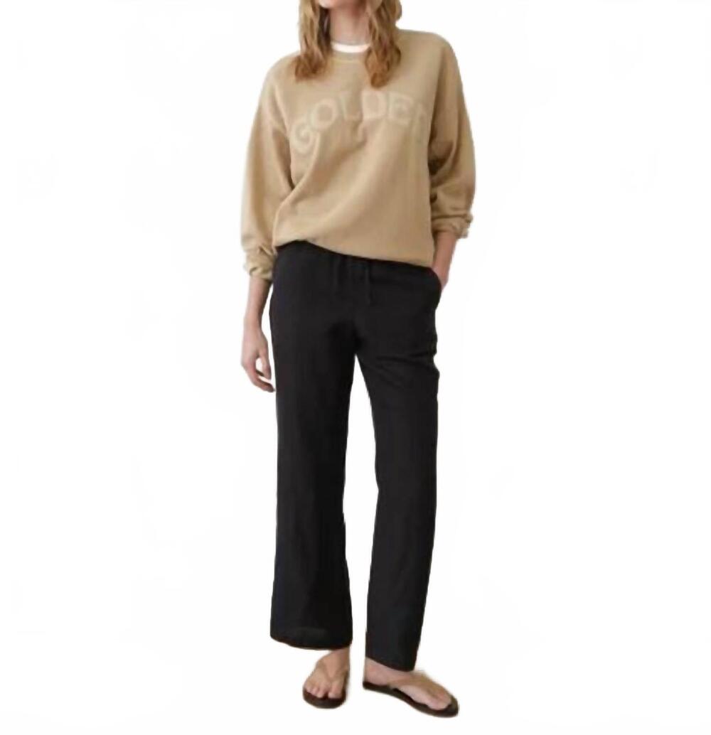 NEW MARINE LAYER linen drawstring pant in black